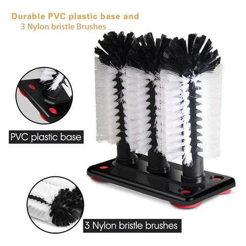 3pcs Brush Head Set Water Brush Glass Cup Washer