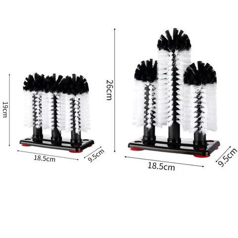 3pcs Brush Head Set Water Brush Glass Cup Washer